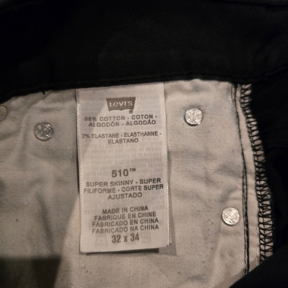 Levis 510 Super Skinny, Black 32x34 - Picture 6 of 6